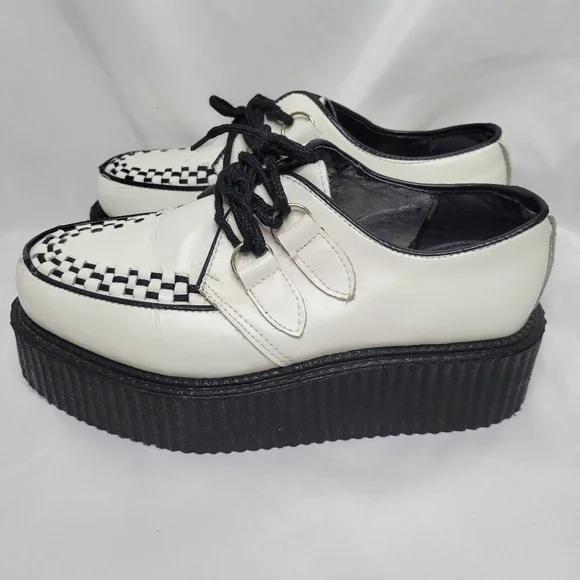 Demonia black & white contrast platform oxfords - Picture 16 of 16